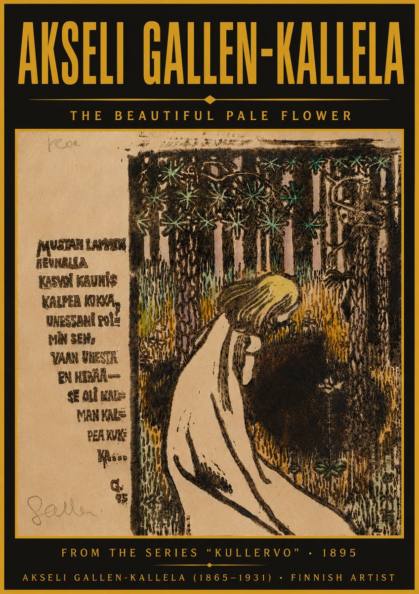 Akseli Gallen-Kallela The Beautiful Pale Flower No5 - Plakát