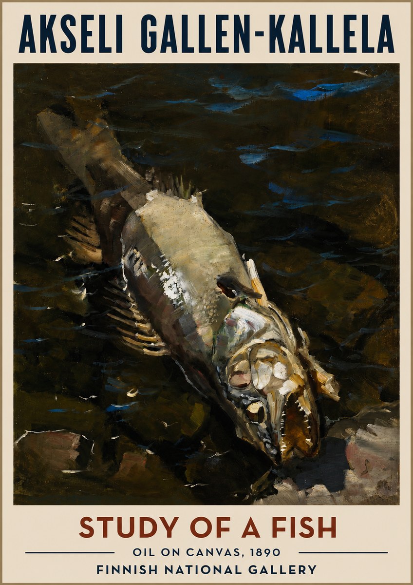Akseli Gallen-Kallela Study of a Fish No3 - Plakát
