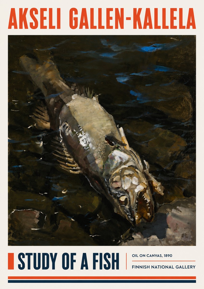 Akseli Gallen-Kallela Study of a Fish No4 - Plakát