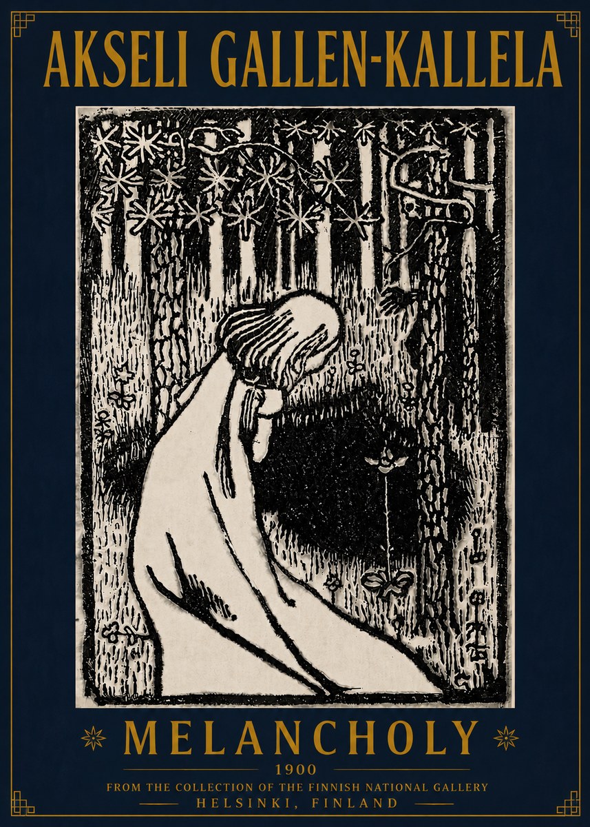 Akseli Gallen-Kallela Melancholy No5 - Plakát