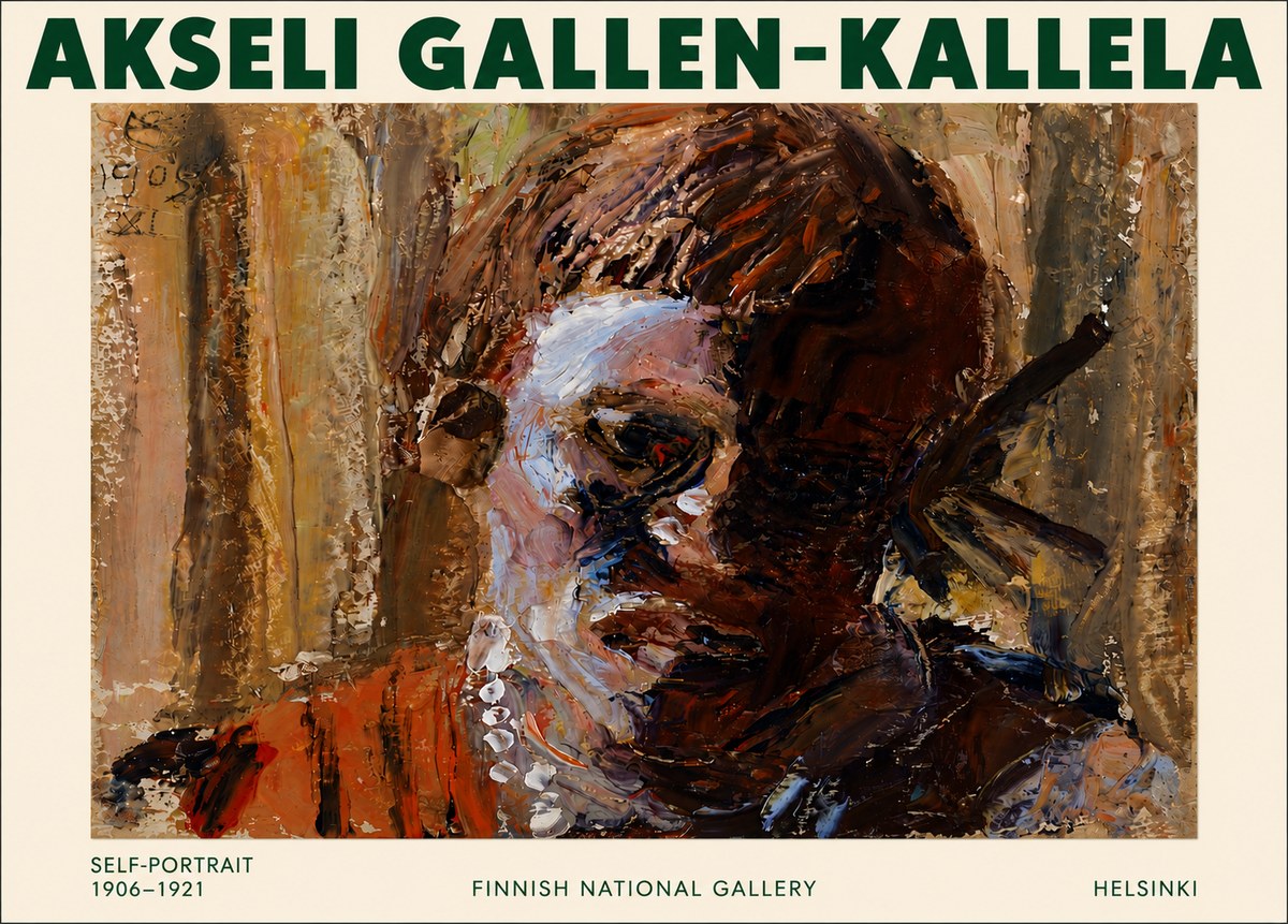 Akseli Gallen-Kallela Self-portrait, 1906-1921 No5 - Plakát