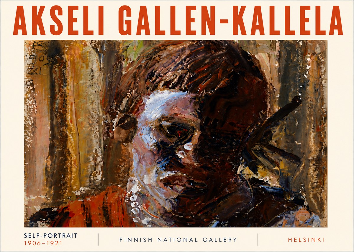Akseli Gallen-Kallela Self-portrait, 1906-1921 No6 - Plakát
