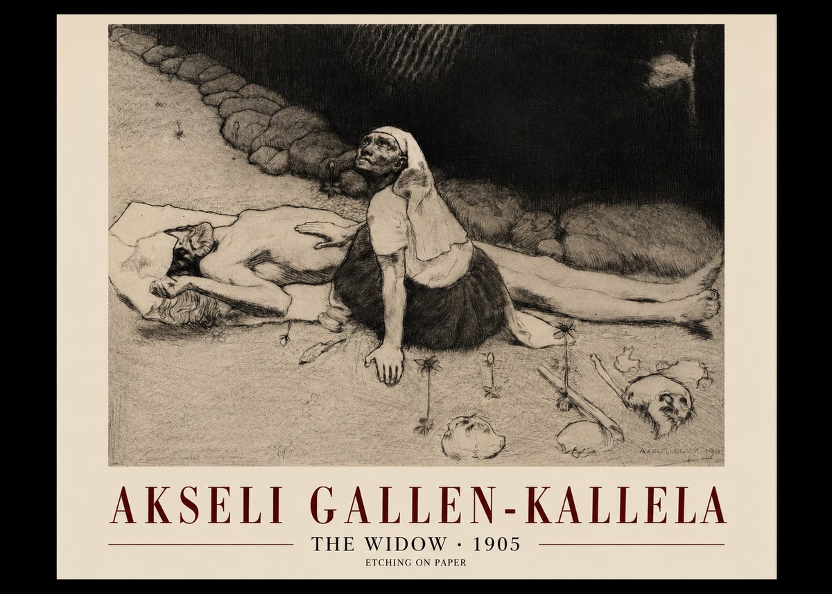 Akseli Gallen-Kallela The Widow No1 - Plakát
