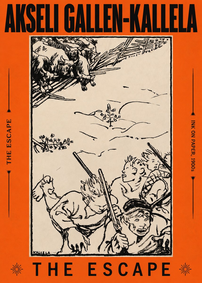 Akseli Gallen-Kallela The Escape No2 - Plakát