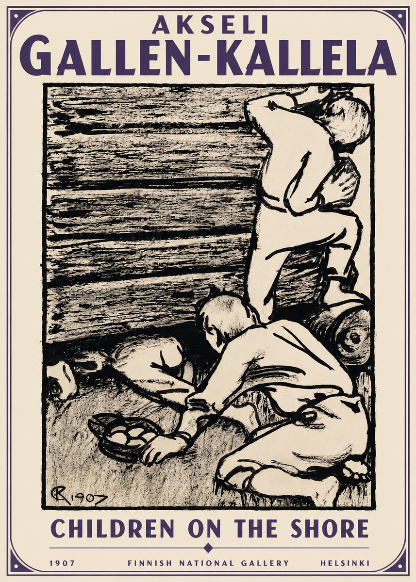 Akseli Gallen-Kallela Children on the Shore No5 - Plakát