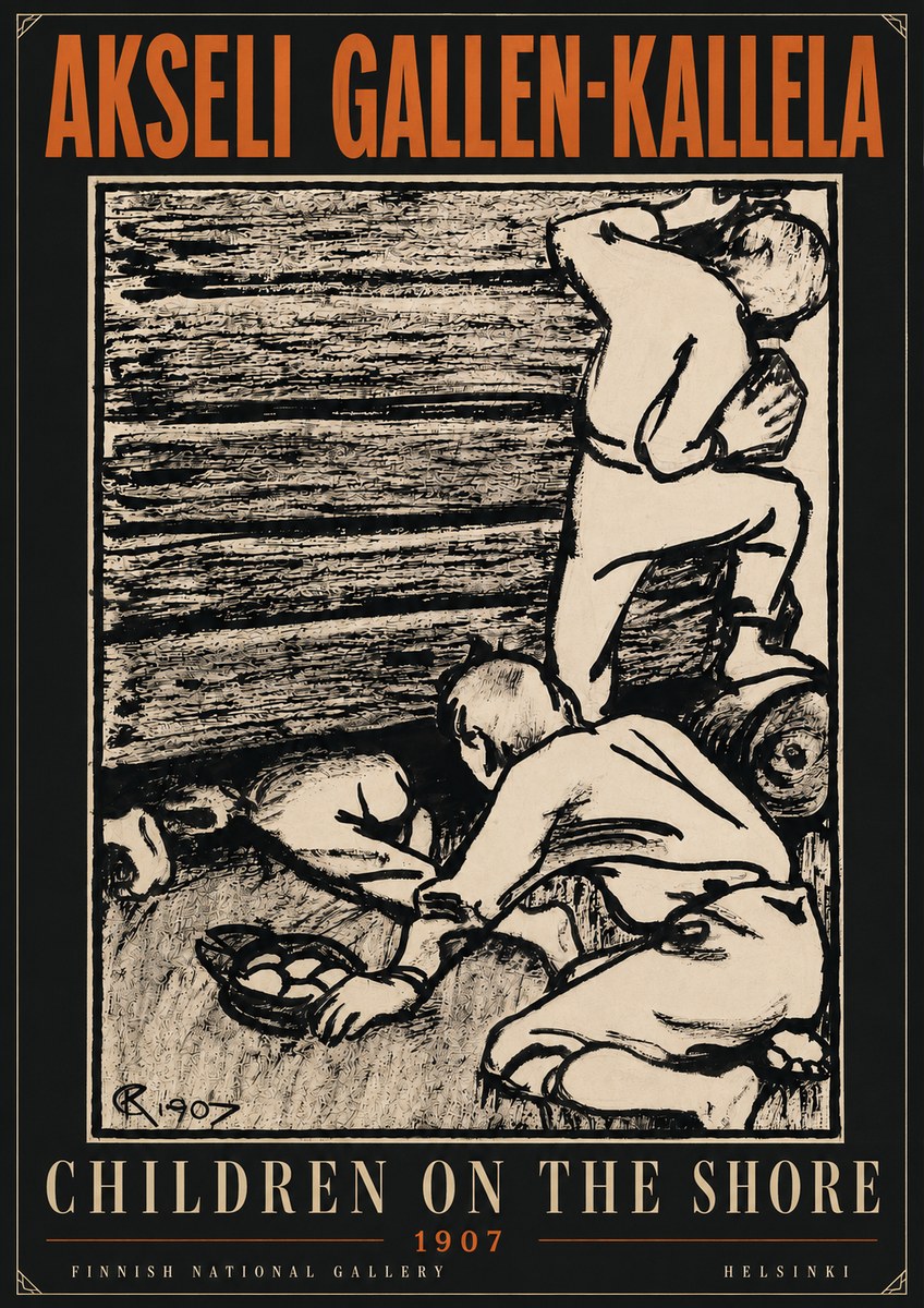 Akseli Gallen-Kallela Children on the Shore No6 - Plakát