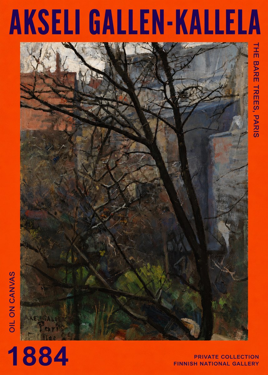 Akseli Gallen-Kallela The Bare Trees, Paris No2 - Plakát
