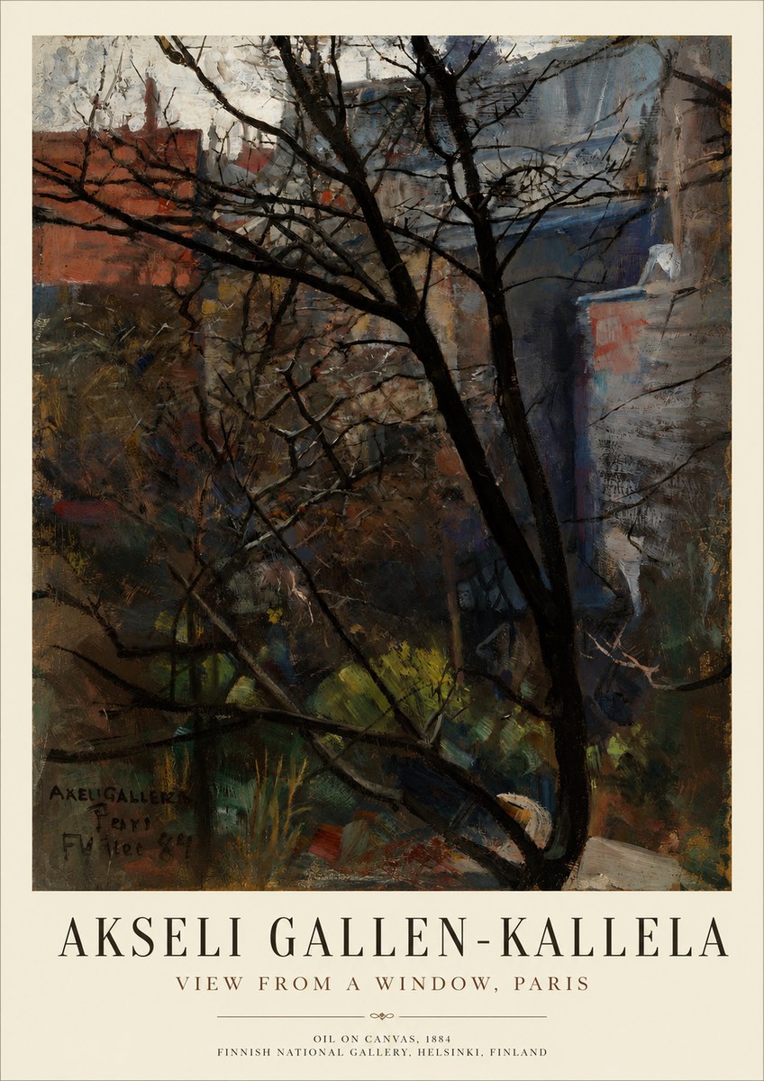 Akseli Gallen-Kallela The Bare Trees, Paris No4 - Plakát