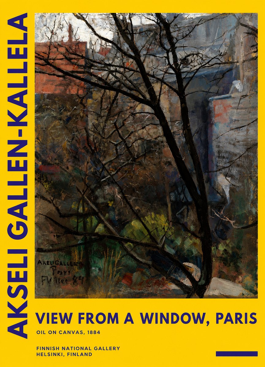 Akseli Gallen-Kallela The Bare Trees, Paris No5 - Plakát