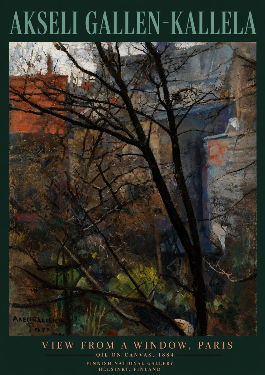 Akseli Gallen-Kallela The Bare Trees, Paris No6 - Plakát
