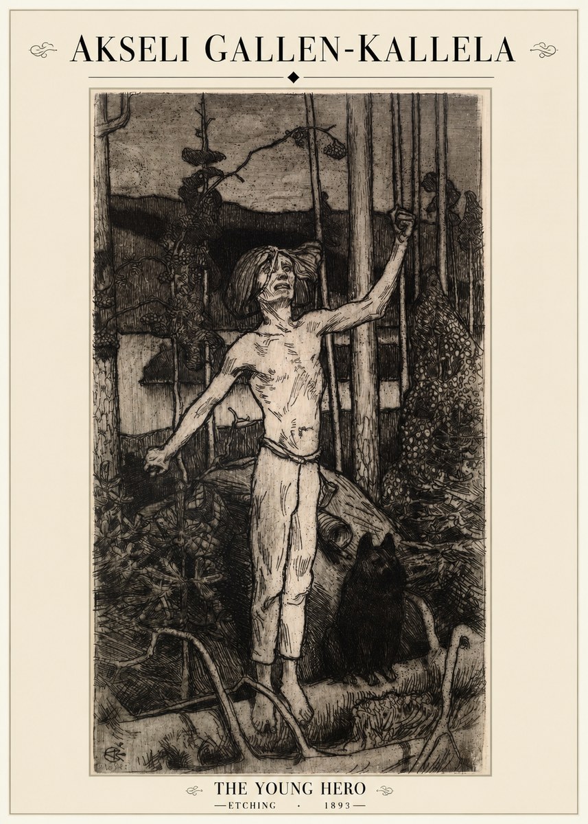 Akseli Gallen-Kallela The Young Hero No1 - Plakát