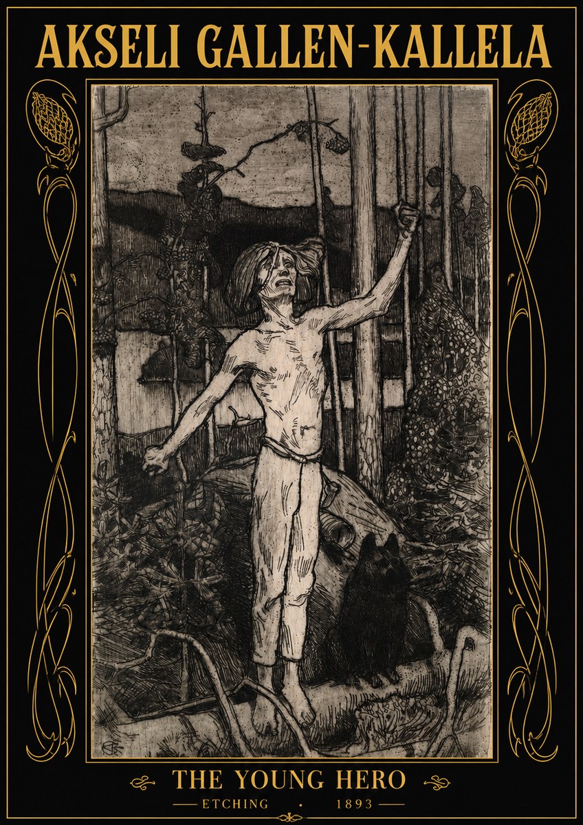 Akseli Gallen-Kallela The Young Hero No2 - Plakát