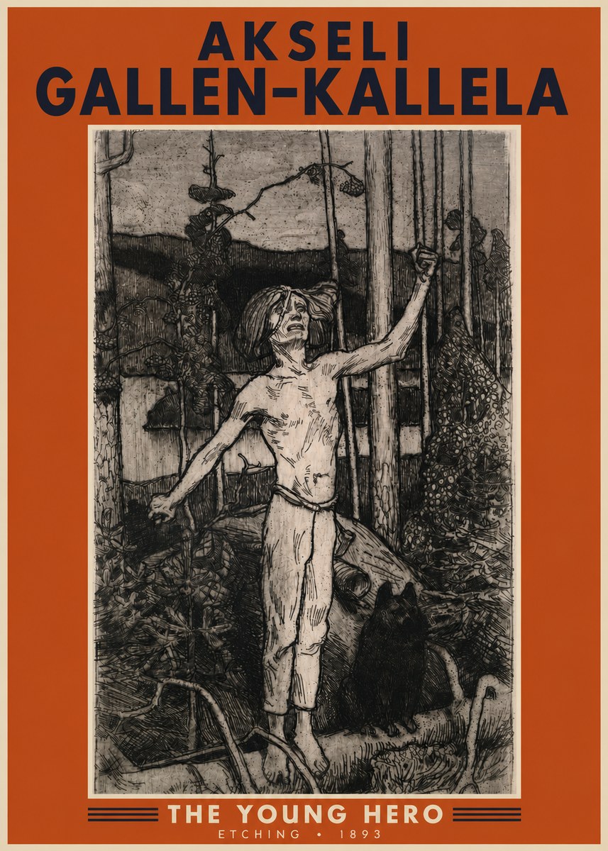 Akseli Gallen-Kallela The Young Hero No3 - Plakát