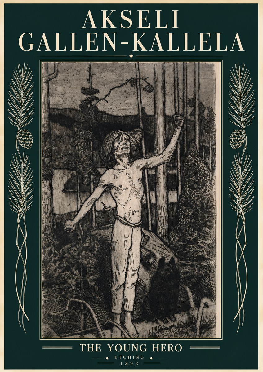Akseli Gallen-Kallela The Young Hero No4 - Plakát