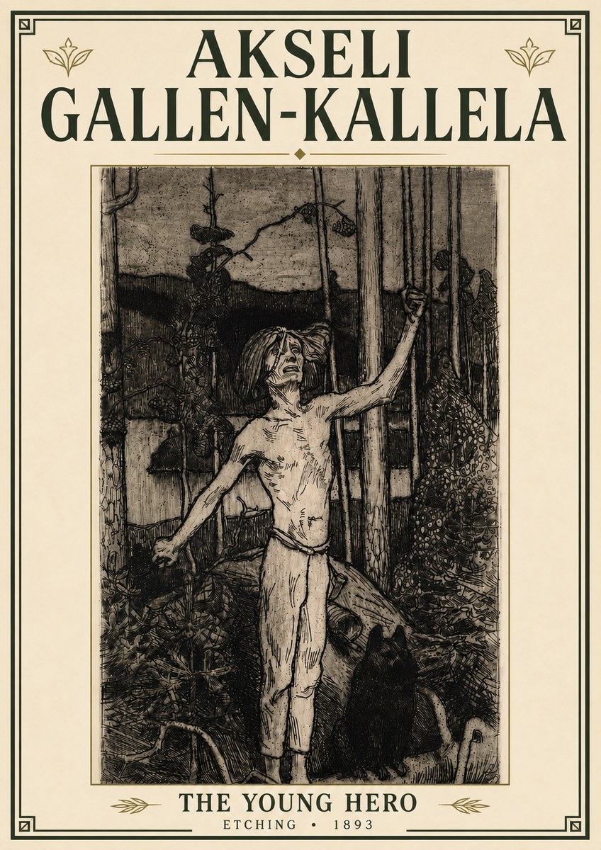 Akseli Gallen-Kallela The Young Hero No6 - Plakát