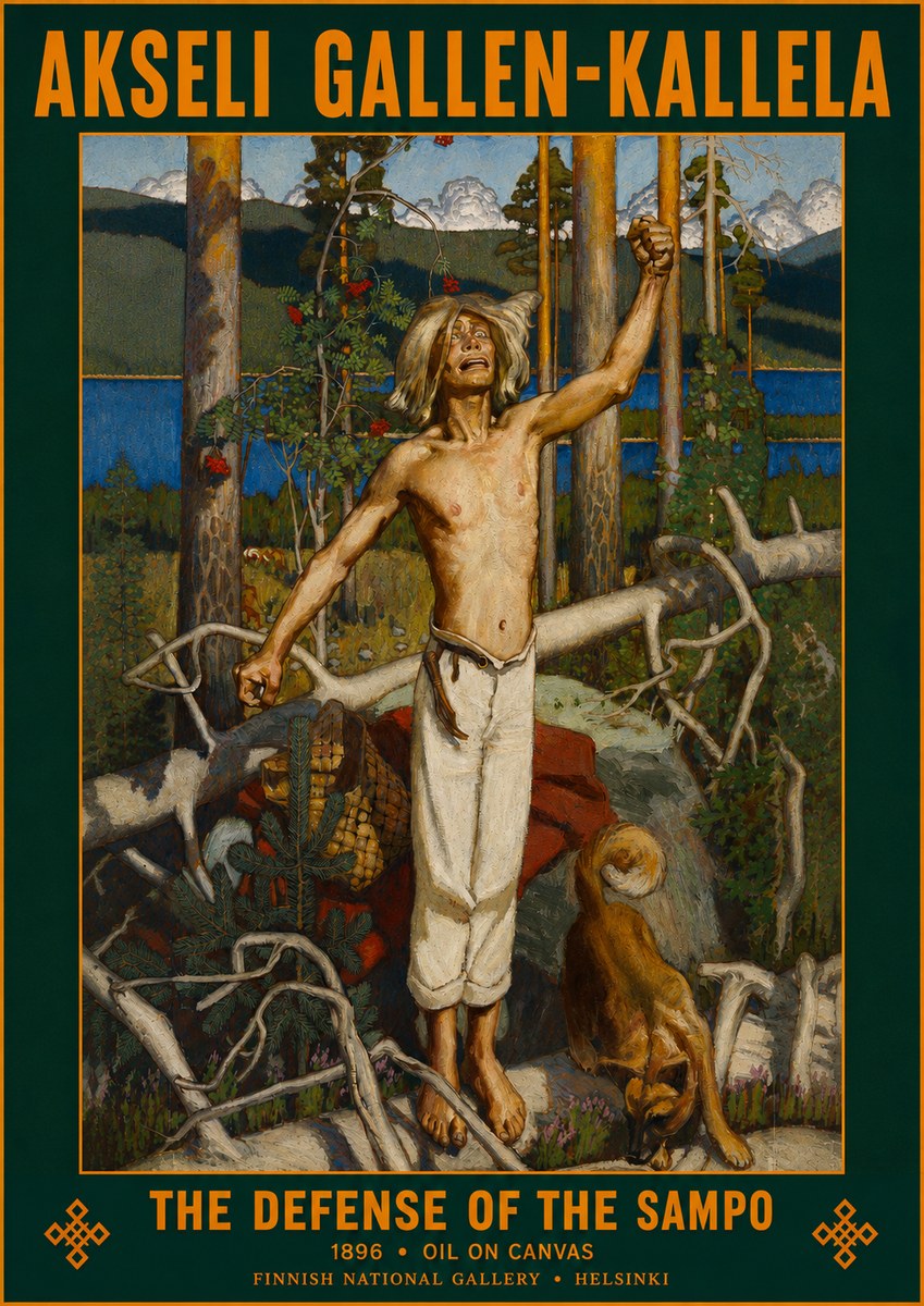 Akseli Gallen-Kallela The Defense of the Sampo No2 - Plakát
