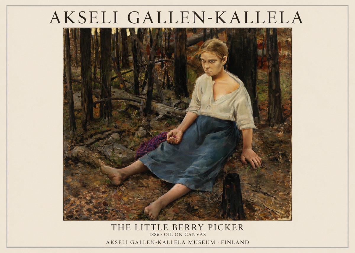 Akseli Gallen-Kallela The Little Berry Picker No1 - Plakát