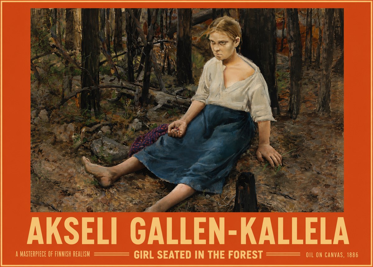 Akseli Gallen-Kallela The Little Berry Picker No6 - Plakát