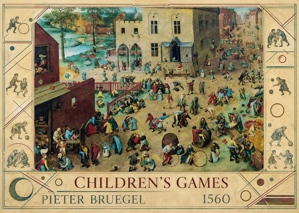 Pieter Bruegel Children's Games III No6 - Plakát