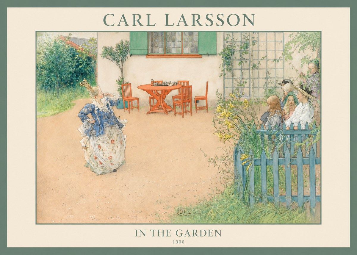 Carl Larsson In the Garden No1 - Plakát