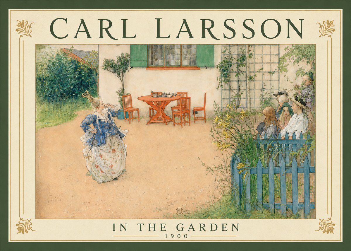 Carl Larsson In the Garden No4 - Plakát