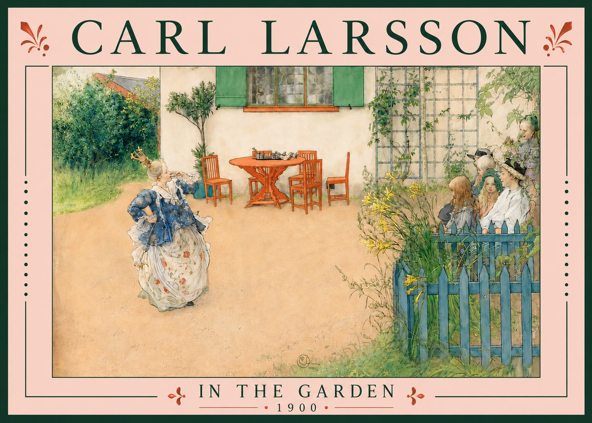 Carl Larsson In the Garden No5 - Plakát