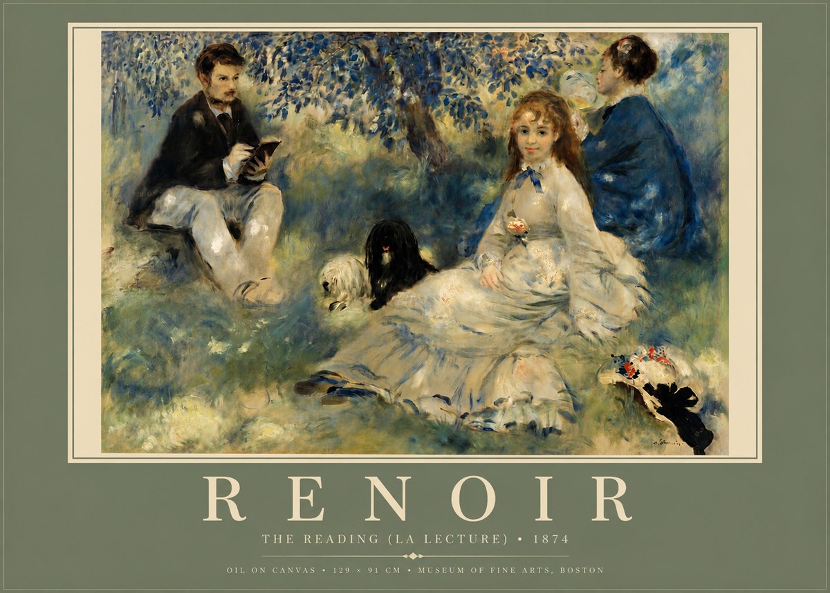 Renoir The Reading (La Lecture) No3 - Plakát