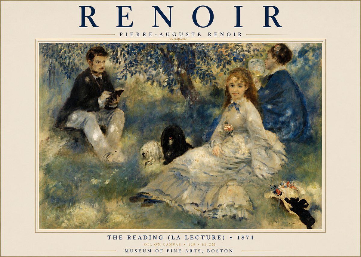 Renoir The Reading (La Lecture) No4 - Plakát