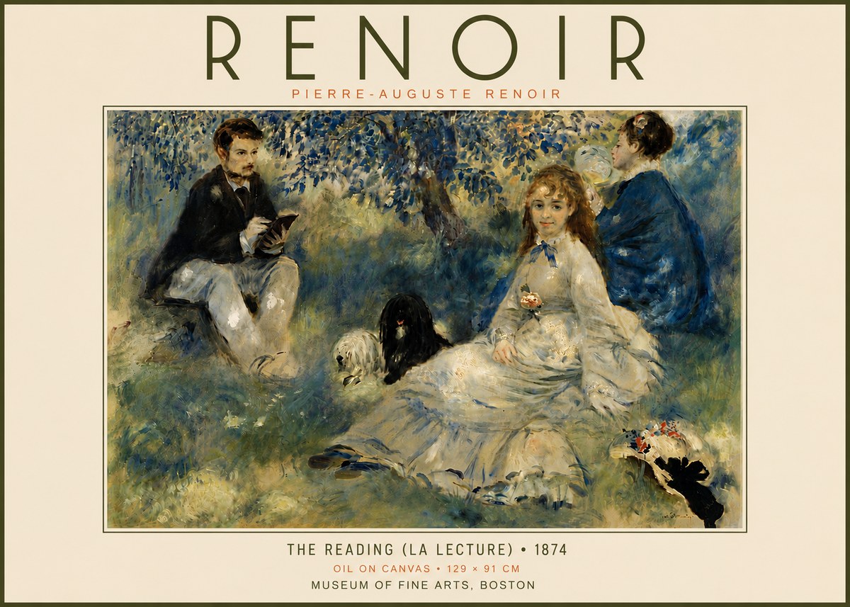 Renoir The Reading (La Lecture) No6 - Plakát