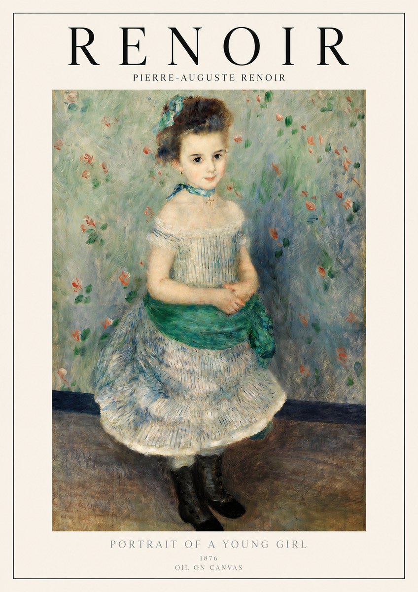 Renoir Portrait of a Young Girl I No3 - Plakát