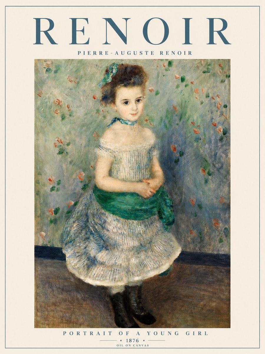 Renoir Portrait of a Young Girl I No5 - Plakát
