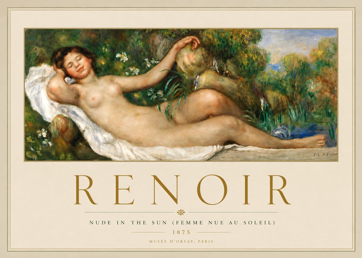 Renoir Nude in the Sun (Femme Nue Au Soleil) No6 - Plakát