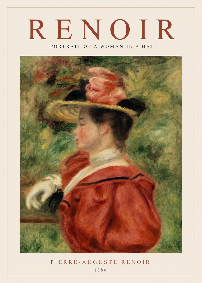 Renoir Portrait of a Woman in a Hat No1 - Plakát