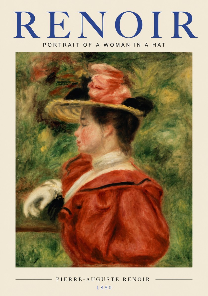 Renoir Portrait of a Woman in a Hat No3 - Plakát