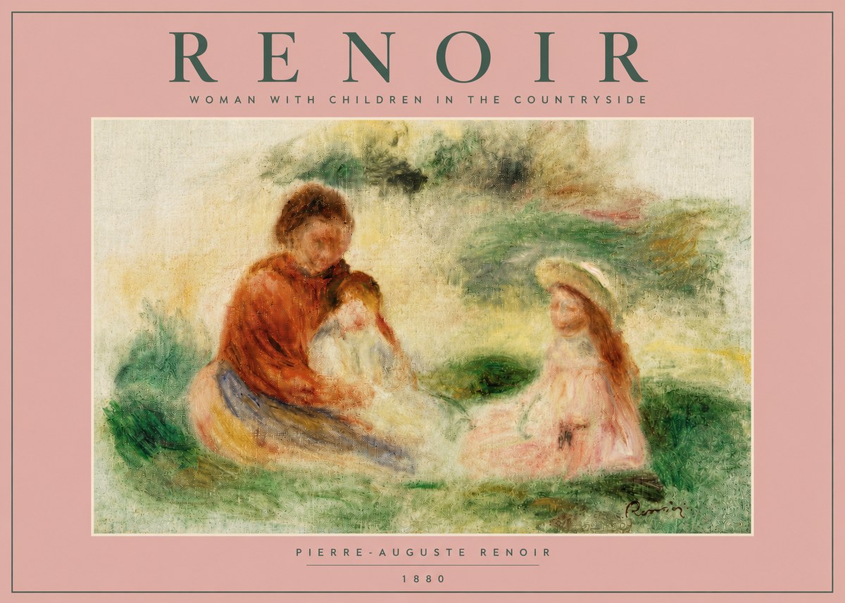 Renoir Woman with Children in the Countryside No4 - Plakát