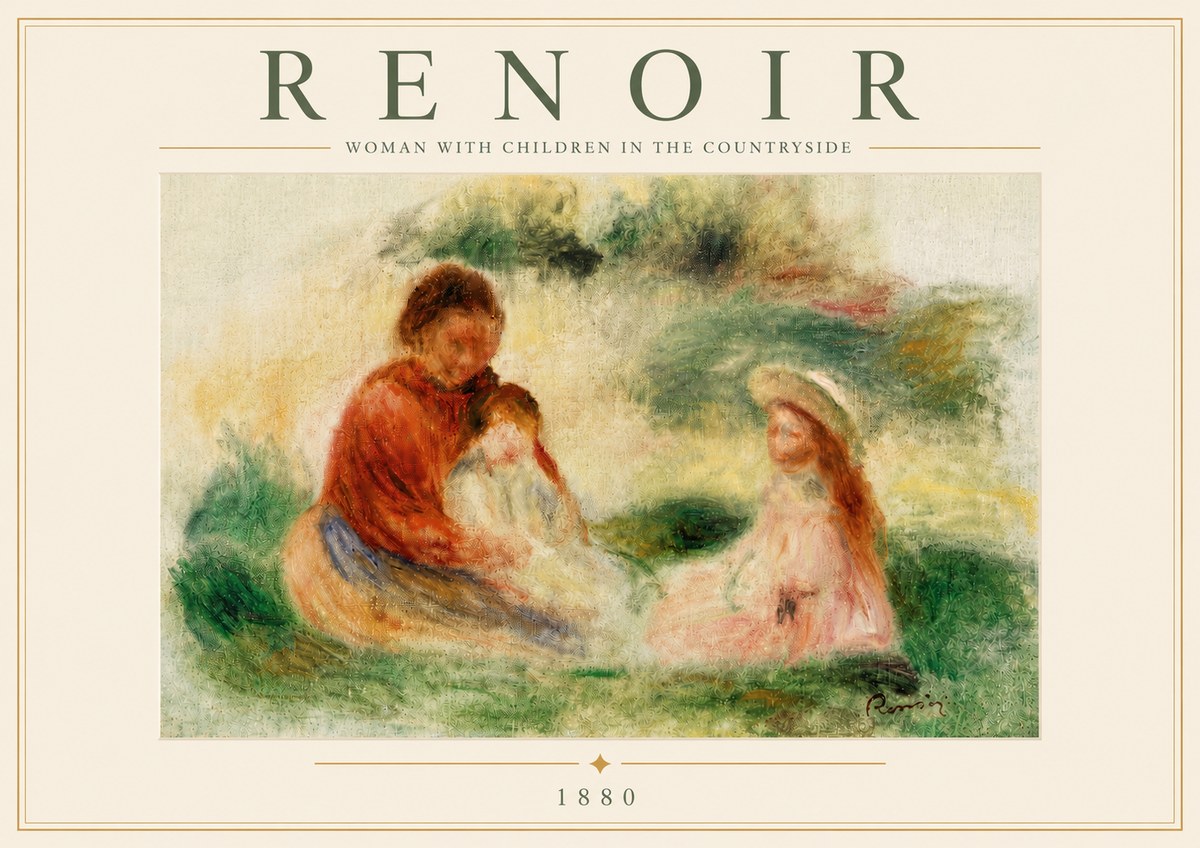 Renoir Woman with Children in the Countryside No5 - Plakát
