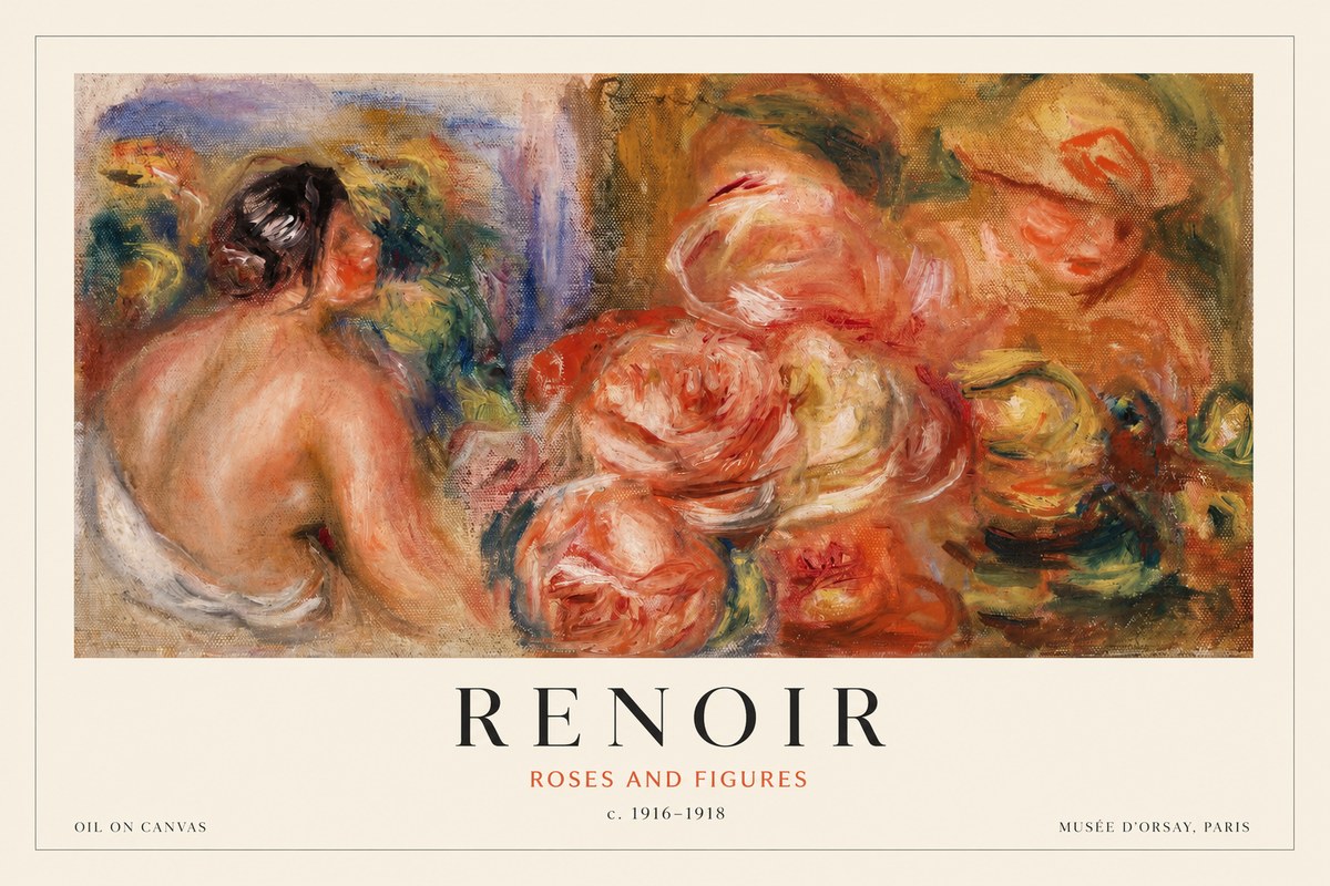 Renoir Roses and Figures No1 - Plakát