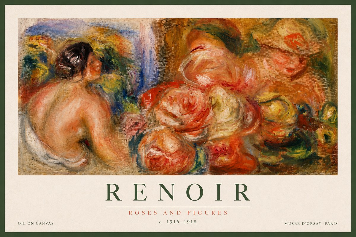 Renoir Roses and Figures No2 - Plakát