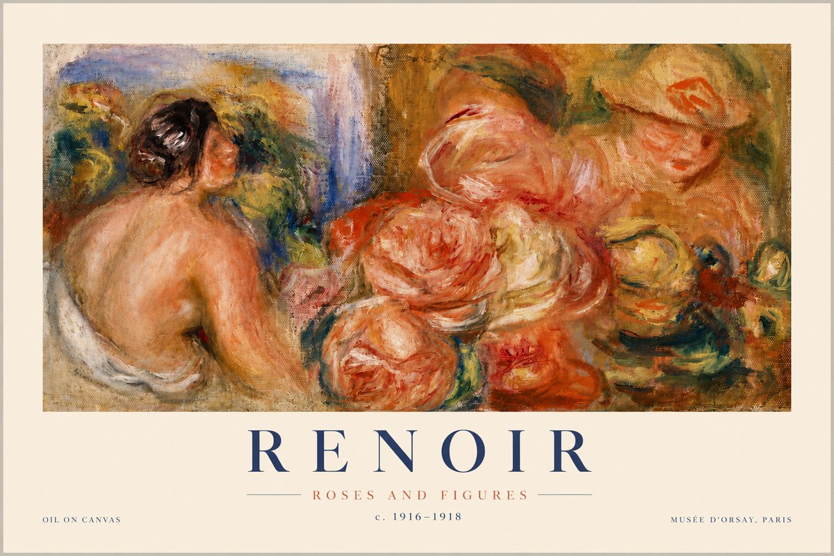 Renoir Roses and Figures No3 - Plakát