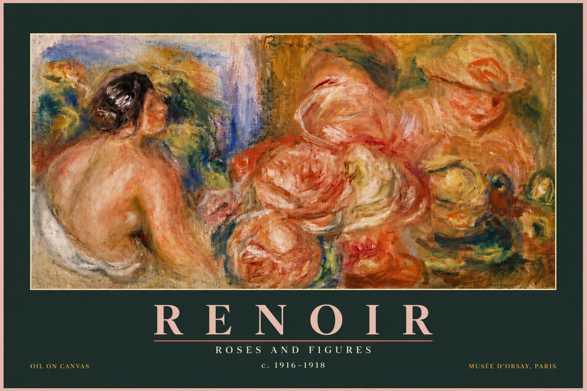 Renoir Roses and Figures No5 - Plakát