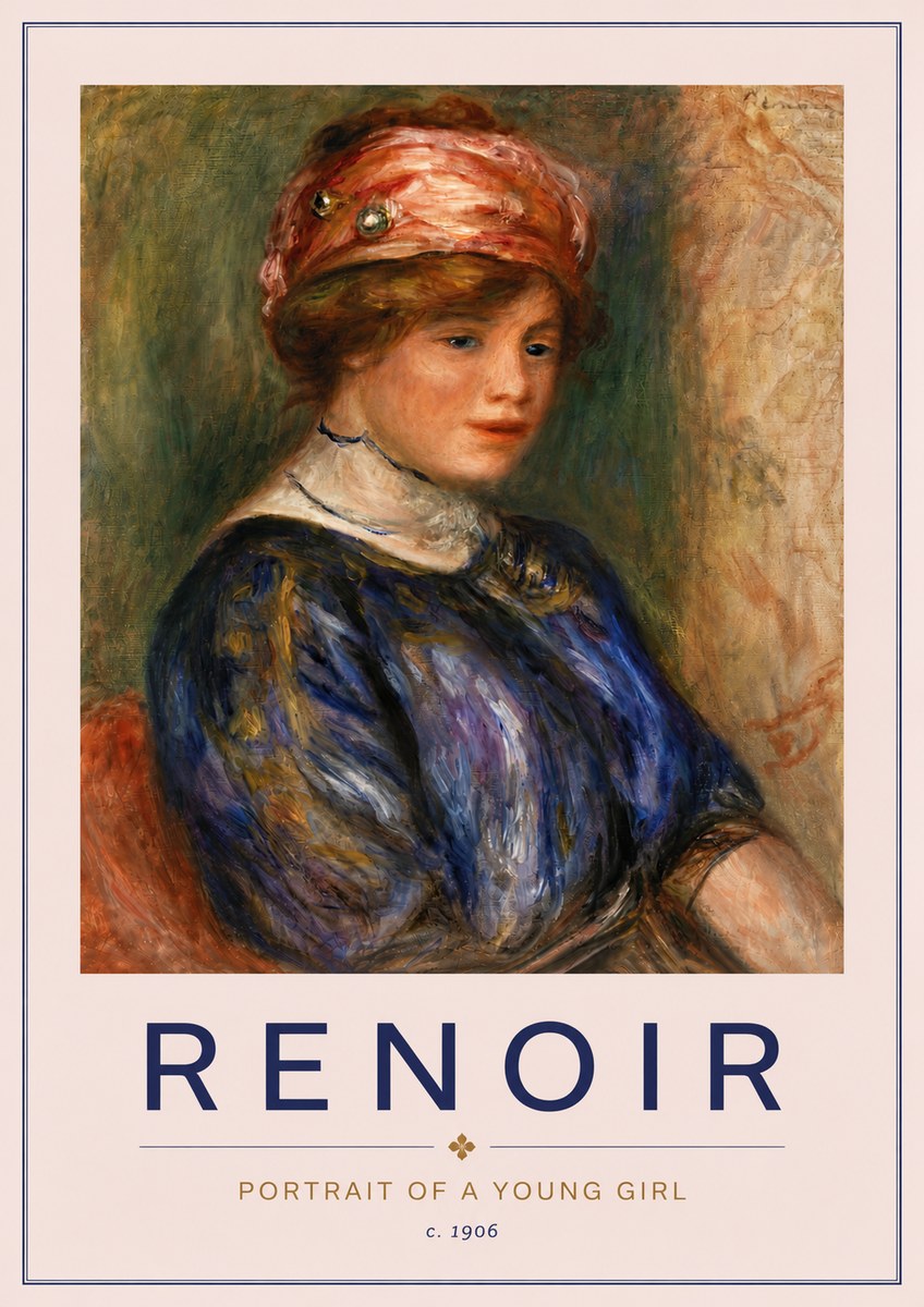 Renoir Portrait of a Young Girl II No6 - Plakát