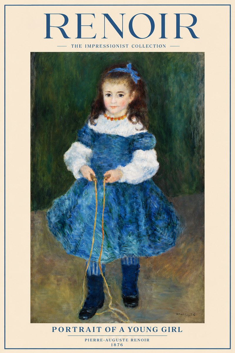 Renoir Portrait of a Young Girl III No2 - Plakát