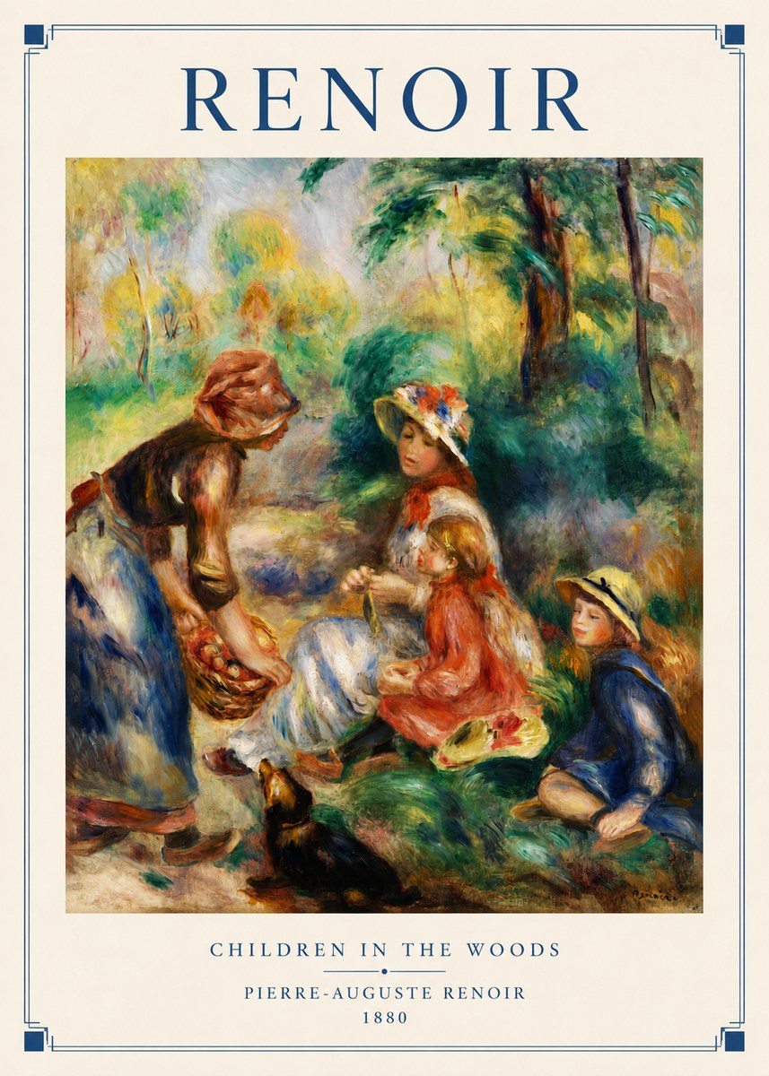 Renoir Children in the Woods No2 - Plakát