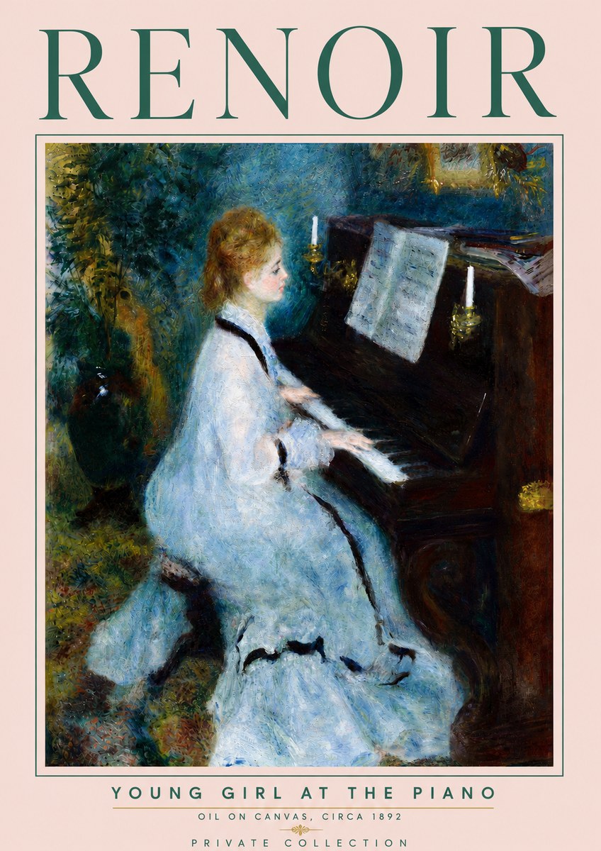 Renoir Young Girl at the Piano No5 - Plakát