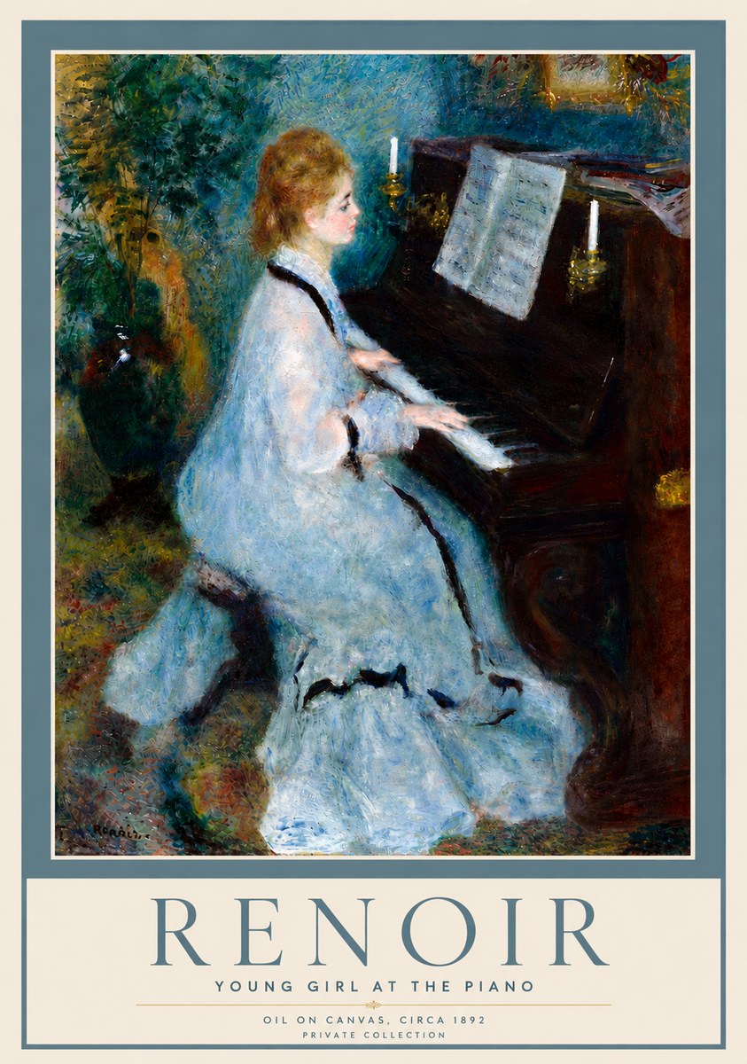 Renoir Young Girl at the Piano No6 - Plakát