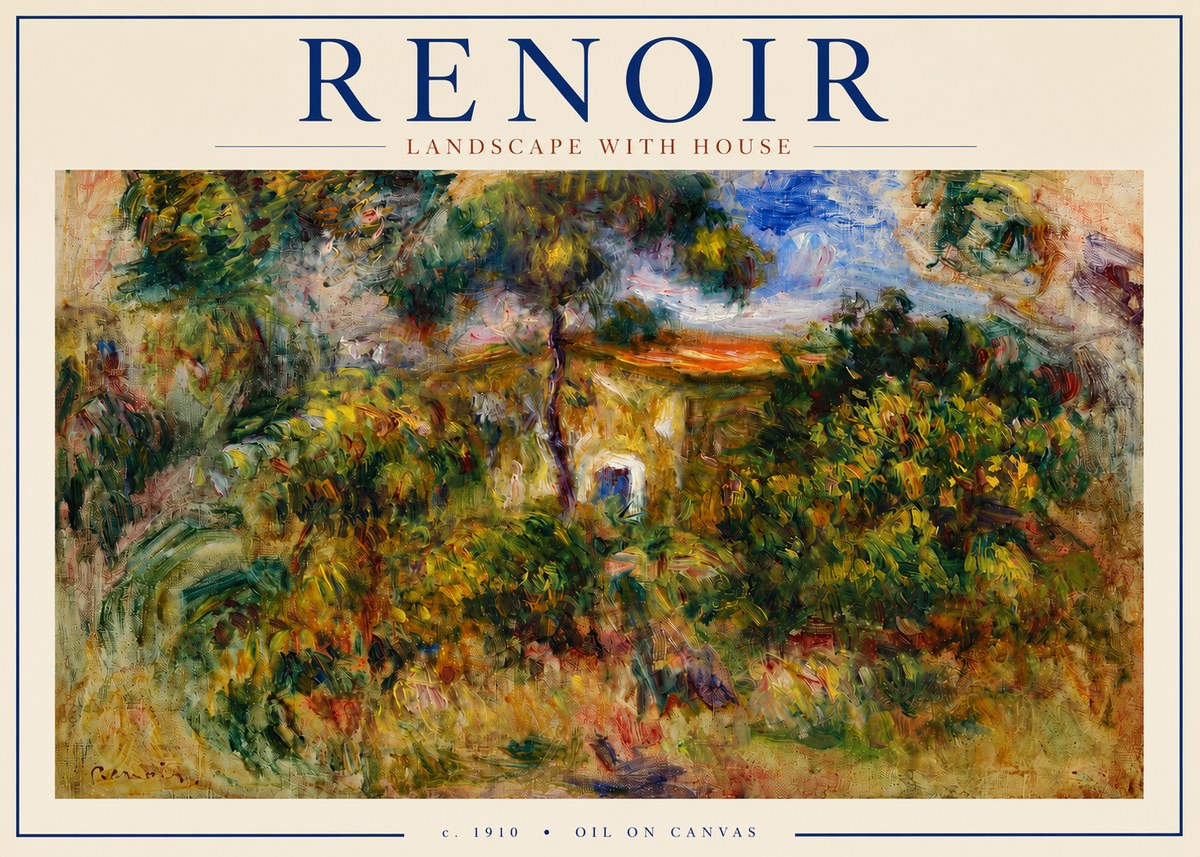 Renoir Landscape with House I No3 - Plakát
