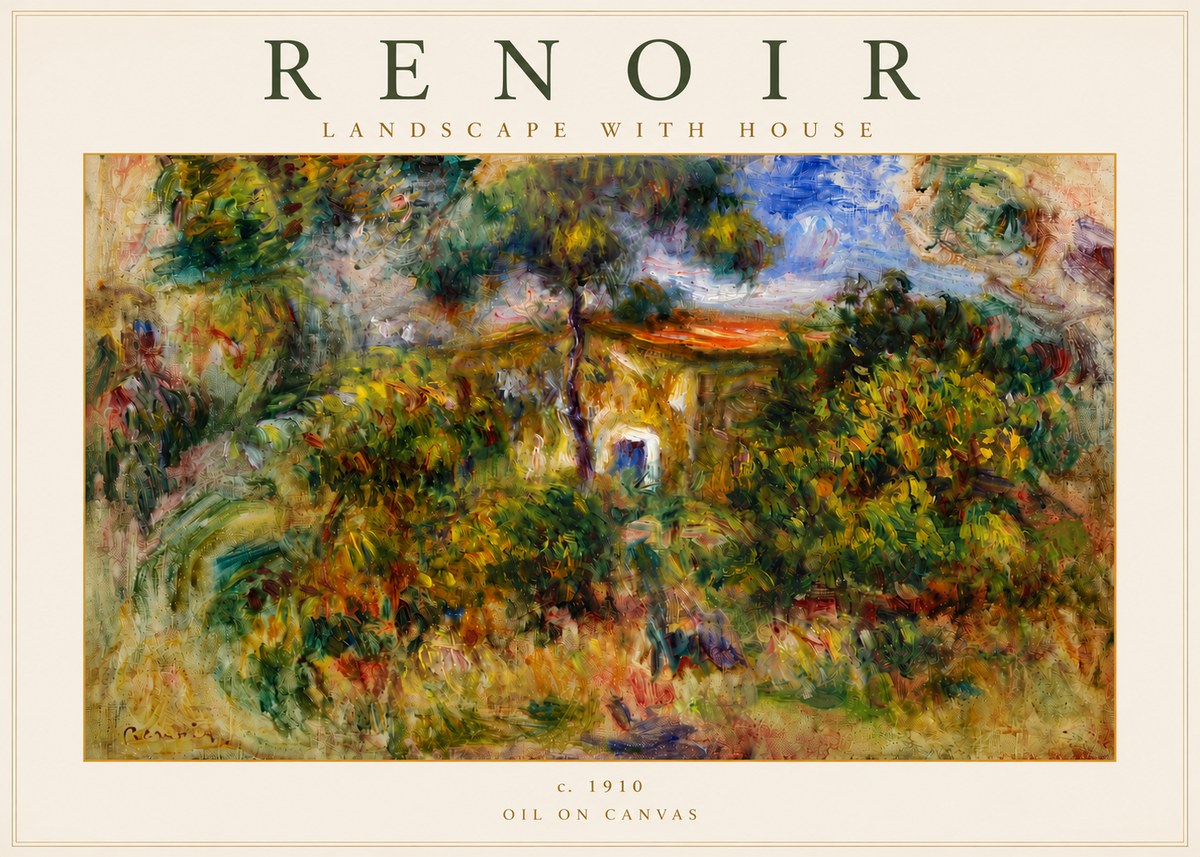 Renoir Landscape with House I No4 - Plakát