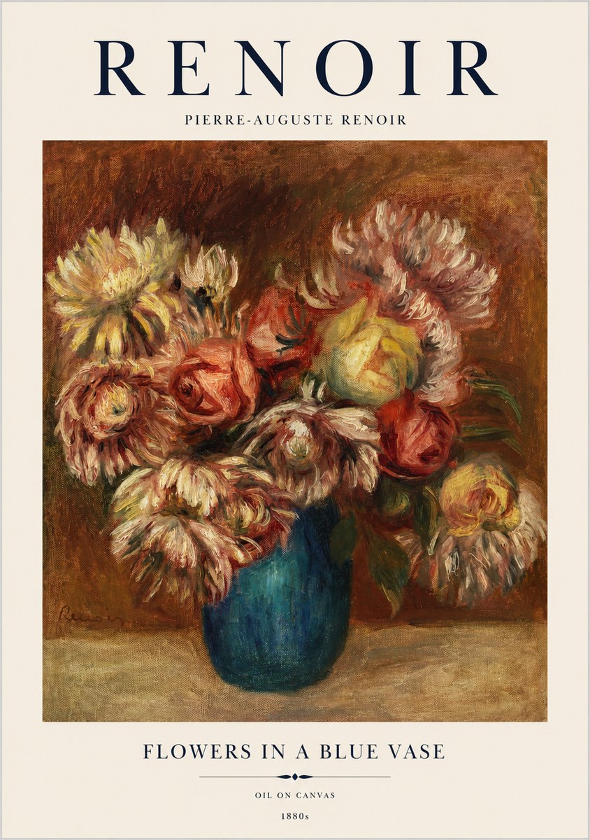 Renoir Flowers in a Blue Vase No1 - Plakát