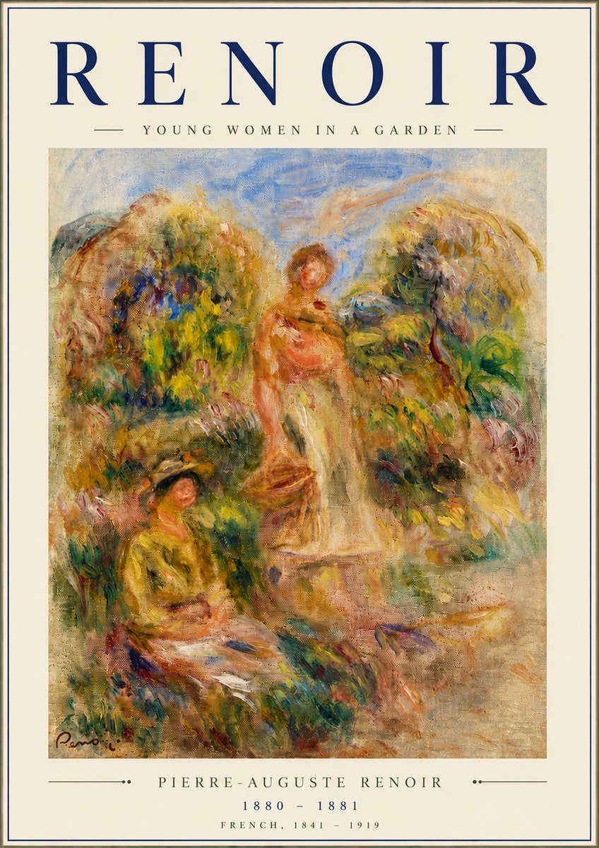 Renoir Young Women in a Garden No6 - Plakát