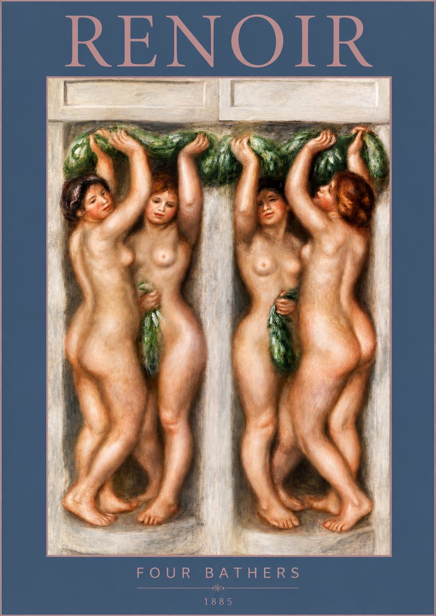Renoir Four Bathers No3 - Plakát